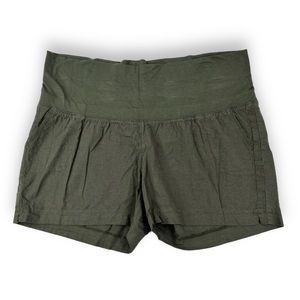 Isabel Maternity by Ingrid & Isabel WOMENS XXL 2XL Green Linen Blend Shorts NWT